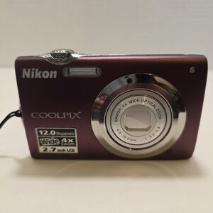 Nikon COOLPIX S3000 12.0MP Digital Camera Purple Powers-On LENS ERROR No Battery